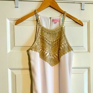 Lilly Pulitzer Elegant Gold and White Dress